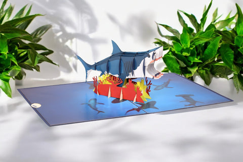 Blue Shark Pop Up Card