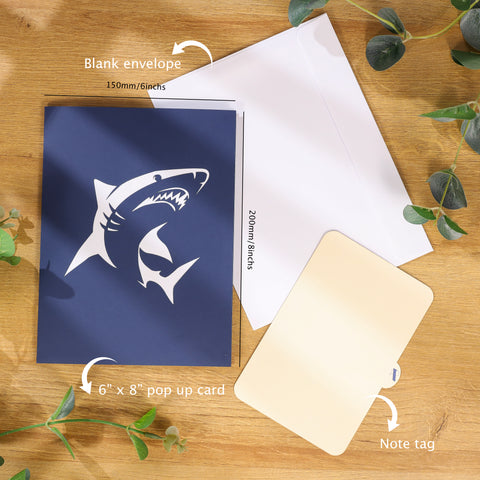 Blue Shark Pop Up Card