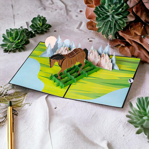 Wild Horse Pop Up Card