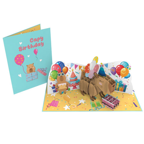 Capybara Birthday Pop Up Card