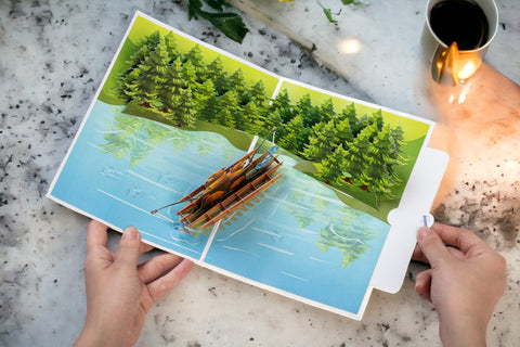 Papa Bear Fishing Pop Up Card