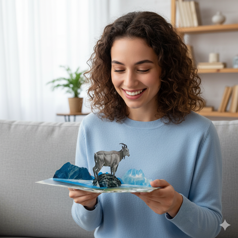 Mountain Goat Pop Up Card