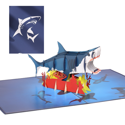 Blue Shark Pop Up Card