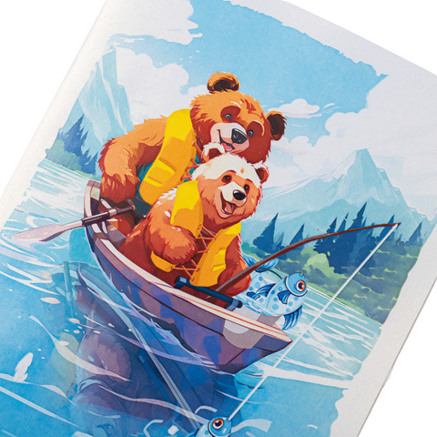 Papa Bear Fishing Pop Up Card