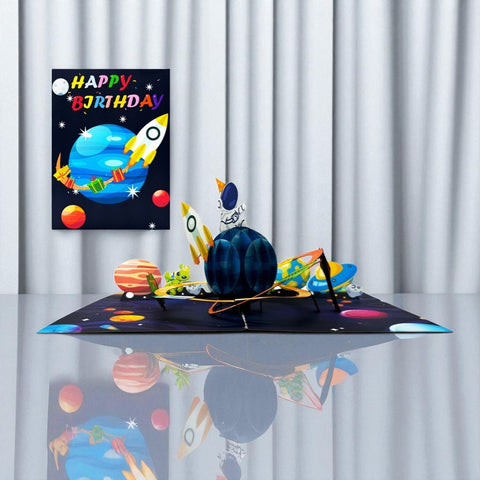 Outspace Spaceman Birthday Pop Up Card