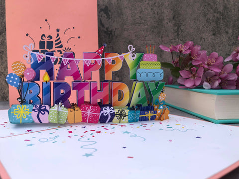 Happy Birthday Statement Pop Up Card