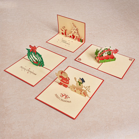 Premium 3D Christmas Greeting Card (4pk)