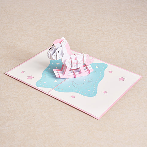 Baby Girl Shower Pop Up Card - Pink