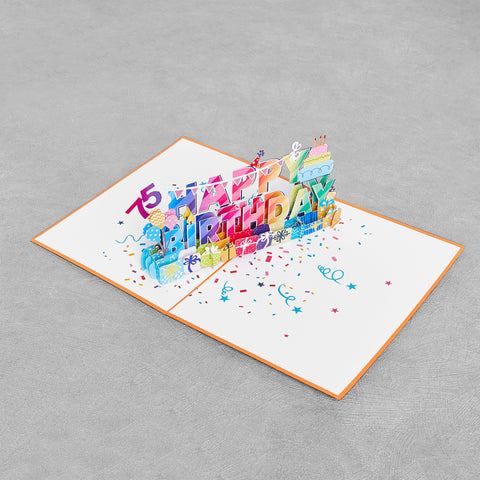 75th Birthday Pop Up Card