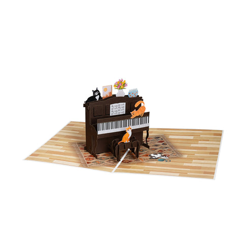 Cats Playing Piano Pop Up Card