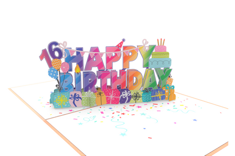16th Birthday Pop Up Card