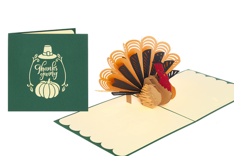 Turkey ThanksGiving Pop Up Card (2pack)