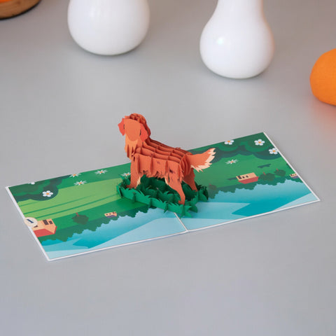 Classic Golden Retriever Pop Up Card