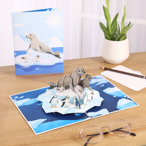 Seal and Penguin Pop Up Card