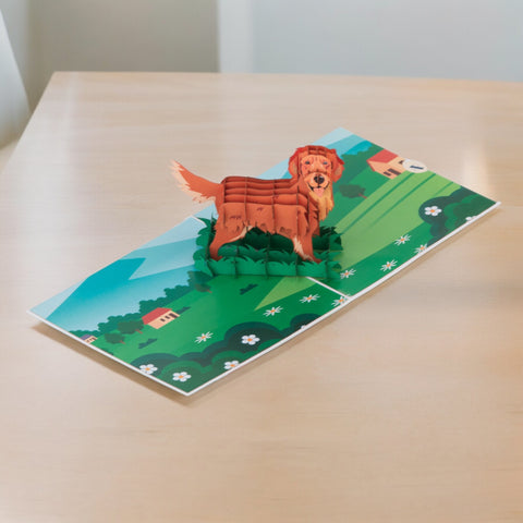 Classic Golden Retriever Pop Up Card