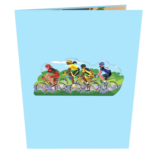 Cyclist Pop Up Card, Cyclist Birthday Card