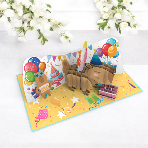 Capybara Birthday Pop Up Card