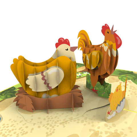 Chicken Family Pop Up Card