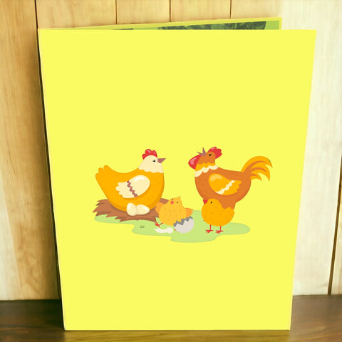 Chicken Family Pop Up Card