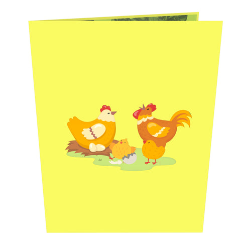 Chicken Family Pop Up Card