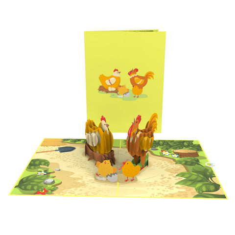 Chicken Family Pop Up Card