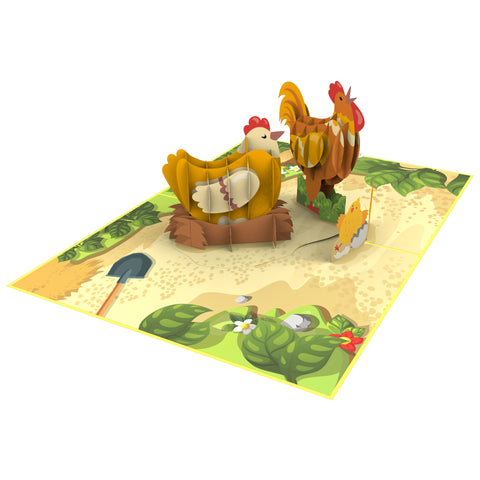 Chicken Family Pop Up Card