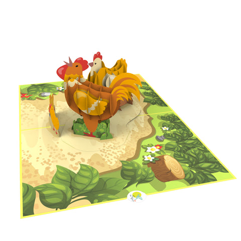 Chicken Family Pop Up Card