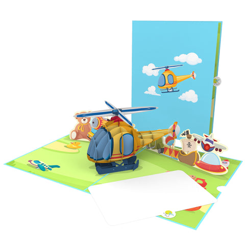 Kids Helicopter Pop Up Card