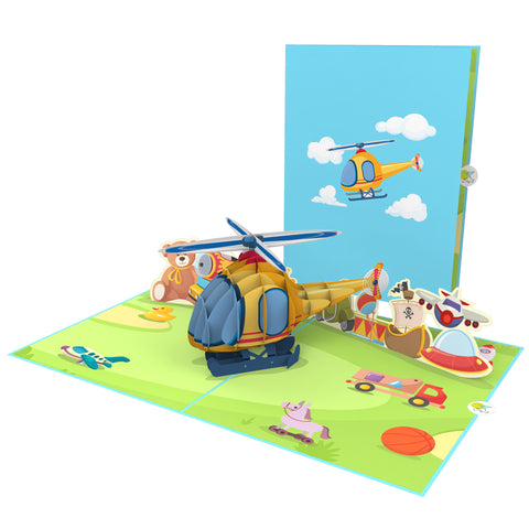 Kids Helicopter Pop Up Card