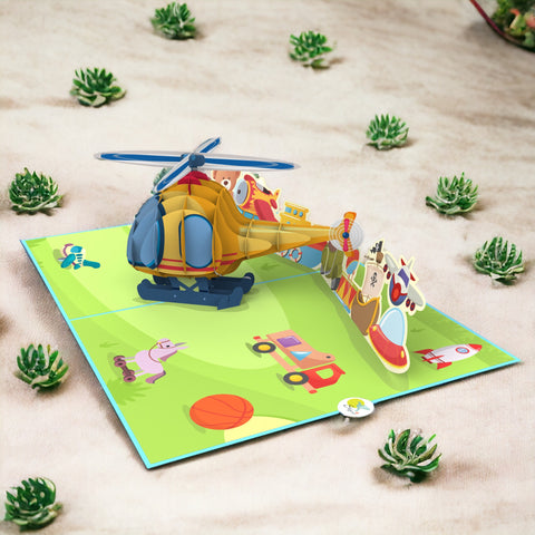 Kids Helicopter Pop Up Card