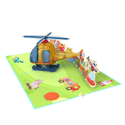 Kids Helicopter Pop Up Card