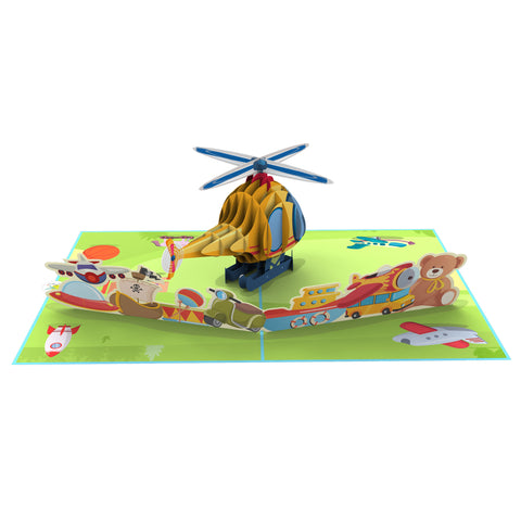 Kids Helicopter Pop Up Card