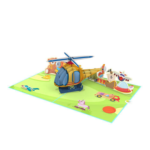 Kids Helicopter Pop Up Card