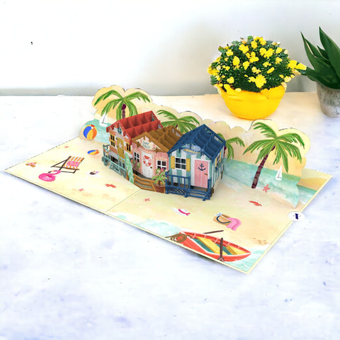 Beach House Pop Up Card