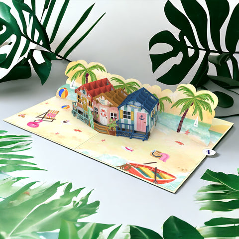 Beach House Pop Up Card