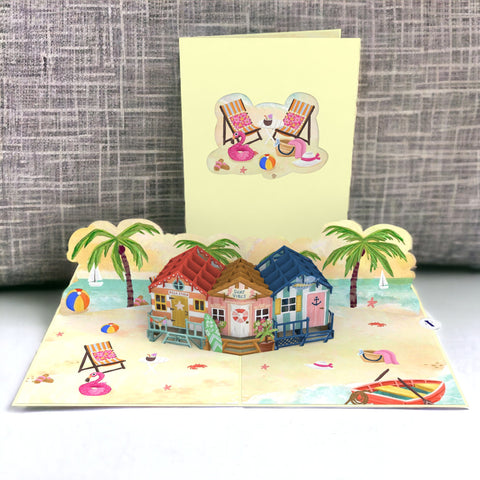 Beach House Pop Up Card