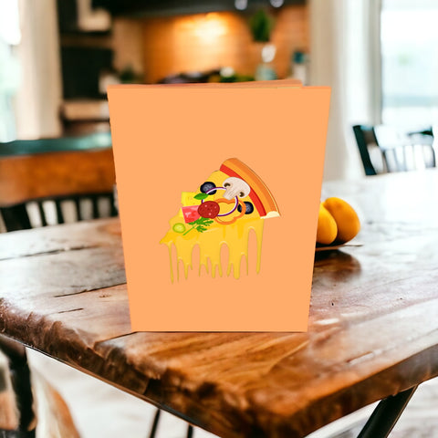 Pizza Pop Up Card, Pizza Lover Gift, 3D Greeting Card for Foodies, Funny Birthday Card
