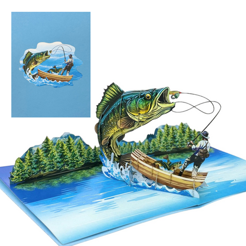 Lake Fishing Pop Up Card