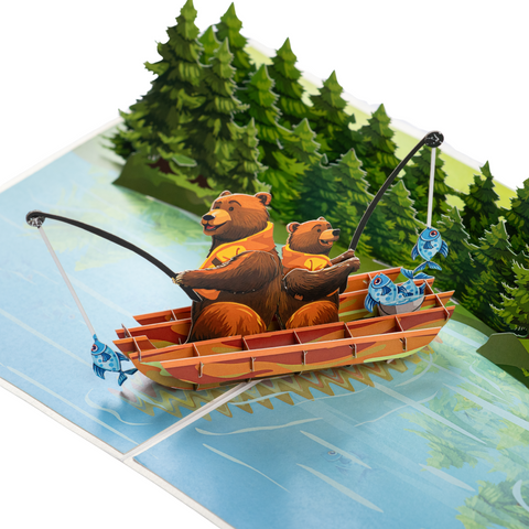 Bear Fishing Pop Up Card