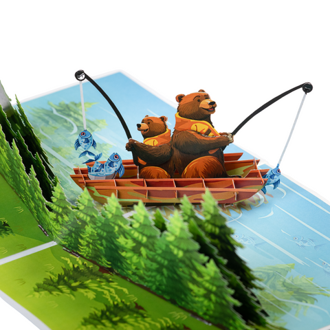 Bear Fishing Pop Up Card