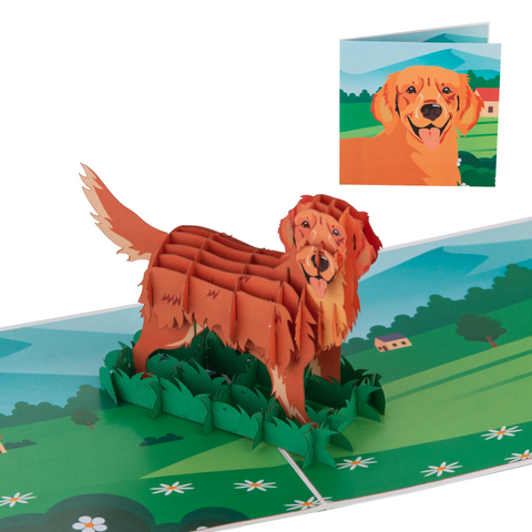 Classic Golden Retriever Pop Up Card