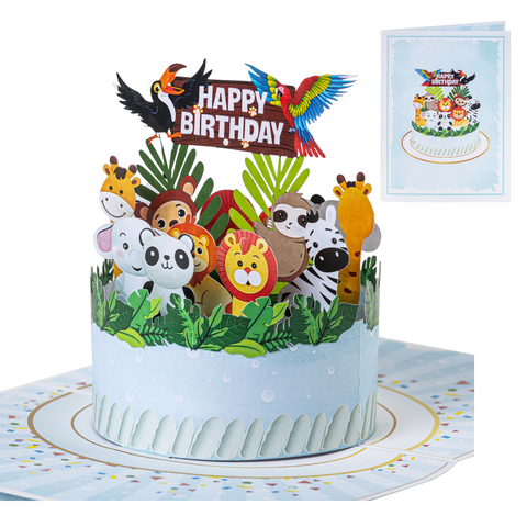 Kids Safari Birthday Pop Up Card