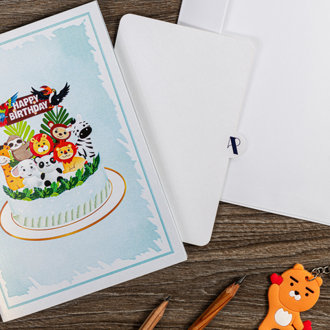 Kids Safari Birthday Pop Up Card