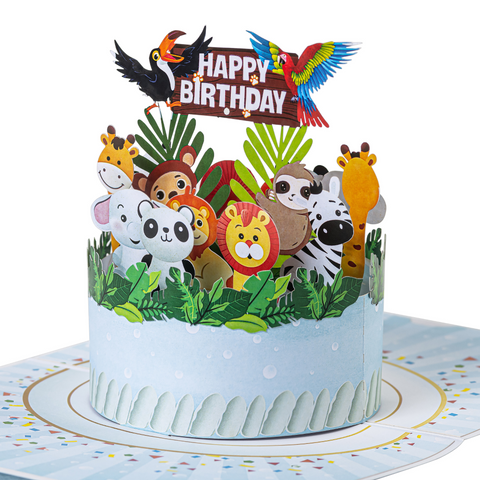 Kids Safari Birthday Pop Up Card