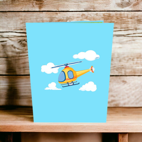 Kids Helicopter Pop Up Card