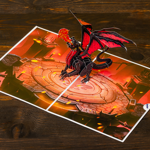 Majestic Fire Dragon Pop Up Card