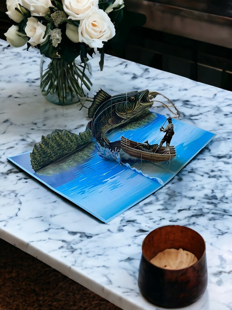 Lake Fishing Pop Up Card