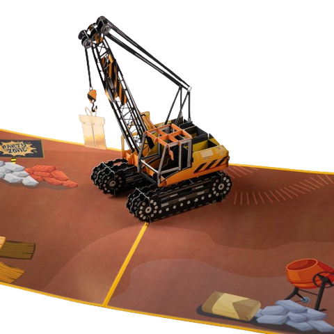 Excavator Birthday Pop Up Card