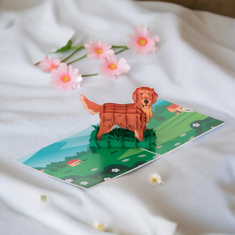 Classic Golden Retriever Pop Up Card