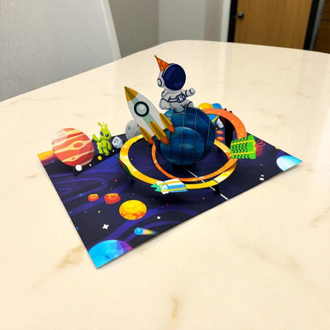 Outspace Spaceman Birthday Pop Up Card